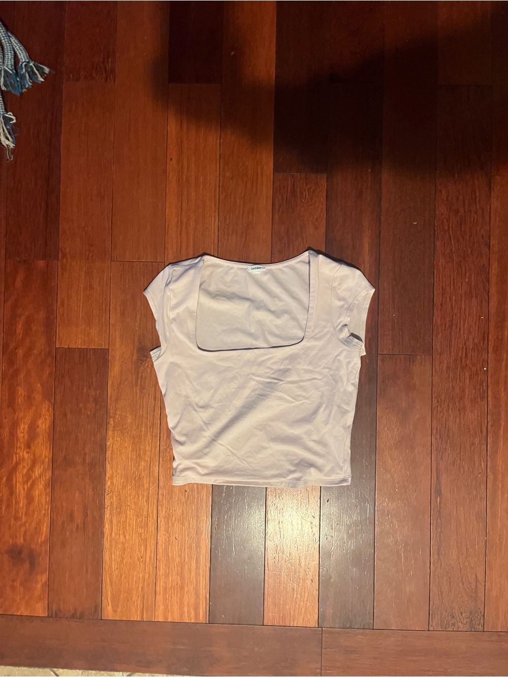 Garage Square-Neck Crop Top in Baby Pink